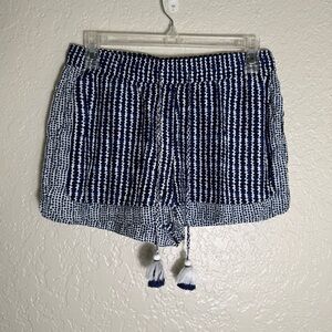 Vineyard Vines Blue/White Dot Stripe Print Silk Blend Pull-On Shorts Size XS